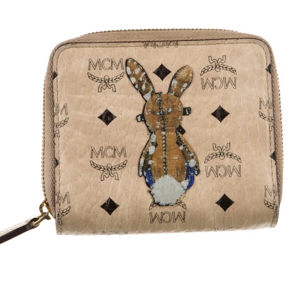 MCM Handbags - MCM Printed Compact Wallet with Rabbit Appliqué